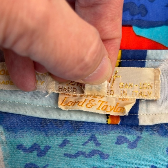 Rare Vintage 70's Ken Scott Hand Printed Sailboat Print MIdi Dress Retro White M - Picture 9 of 15